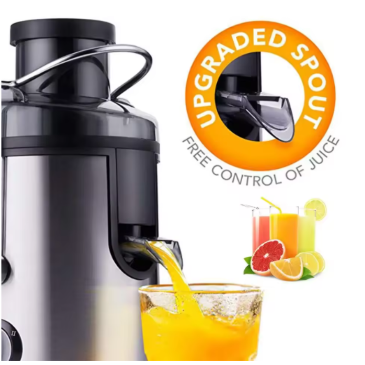 Exprimidor eléctrico de acero inoxidable