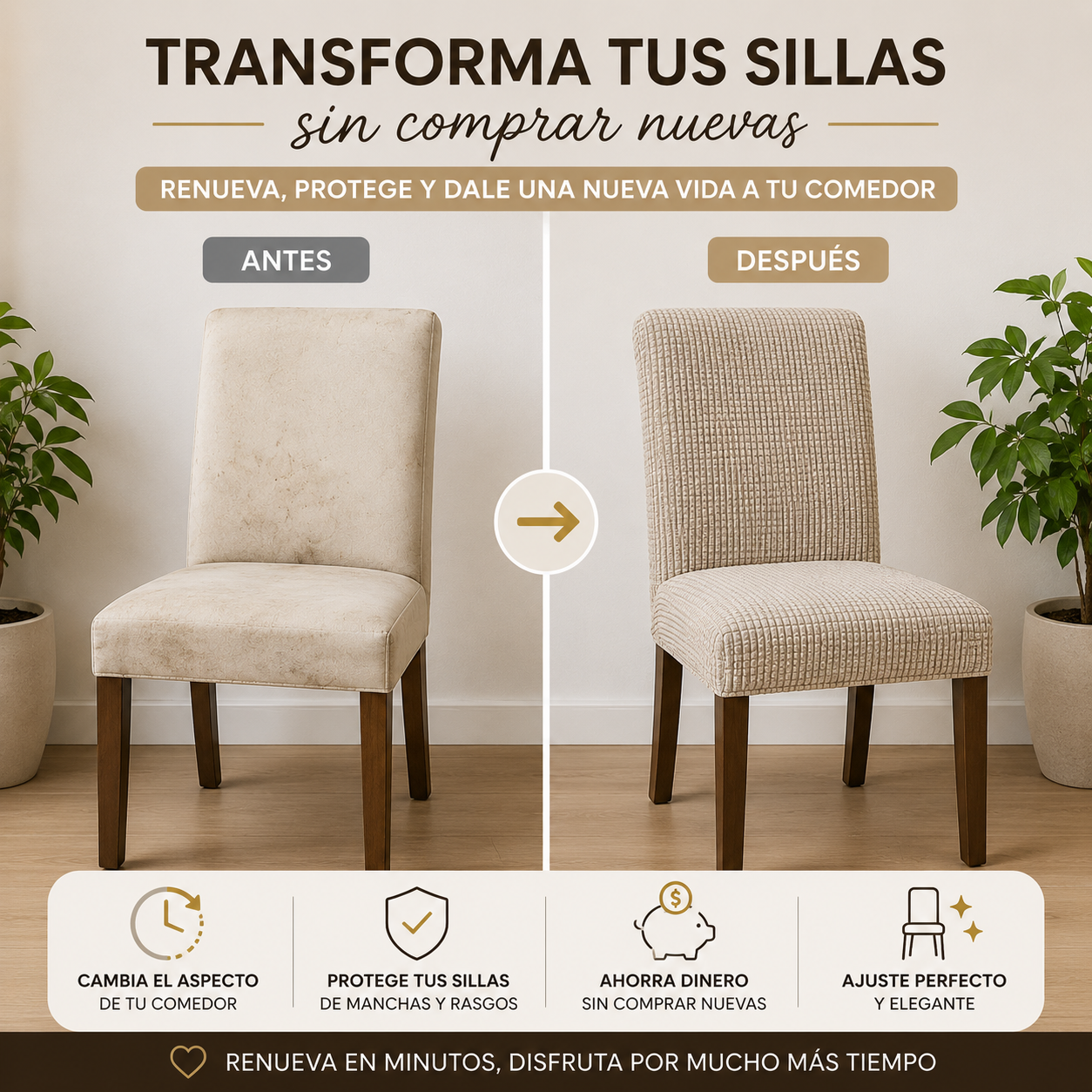 Fundas de Silla Elásticas Texturizadas