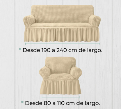 Funda Sofá Elástica Cubre Sillón Turco Juego 3+1+1