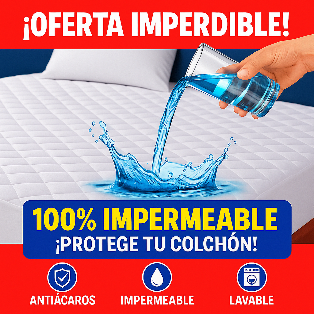 Cubrecolchón Impermeable + Funda De Almohada