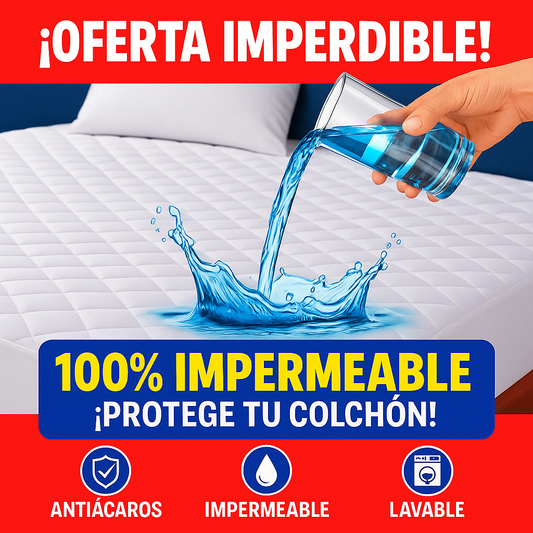 Cubrecolchón Impermeable + Funda De Almohada