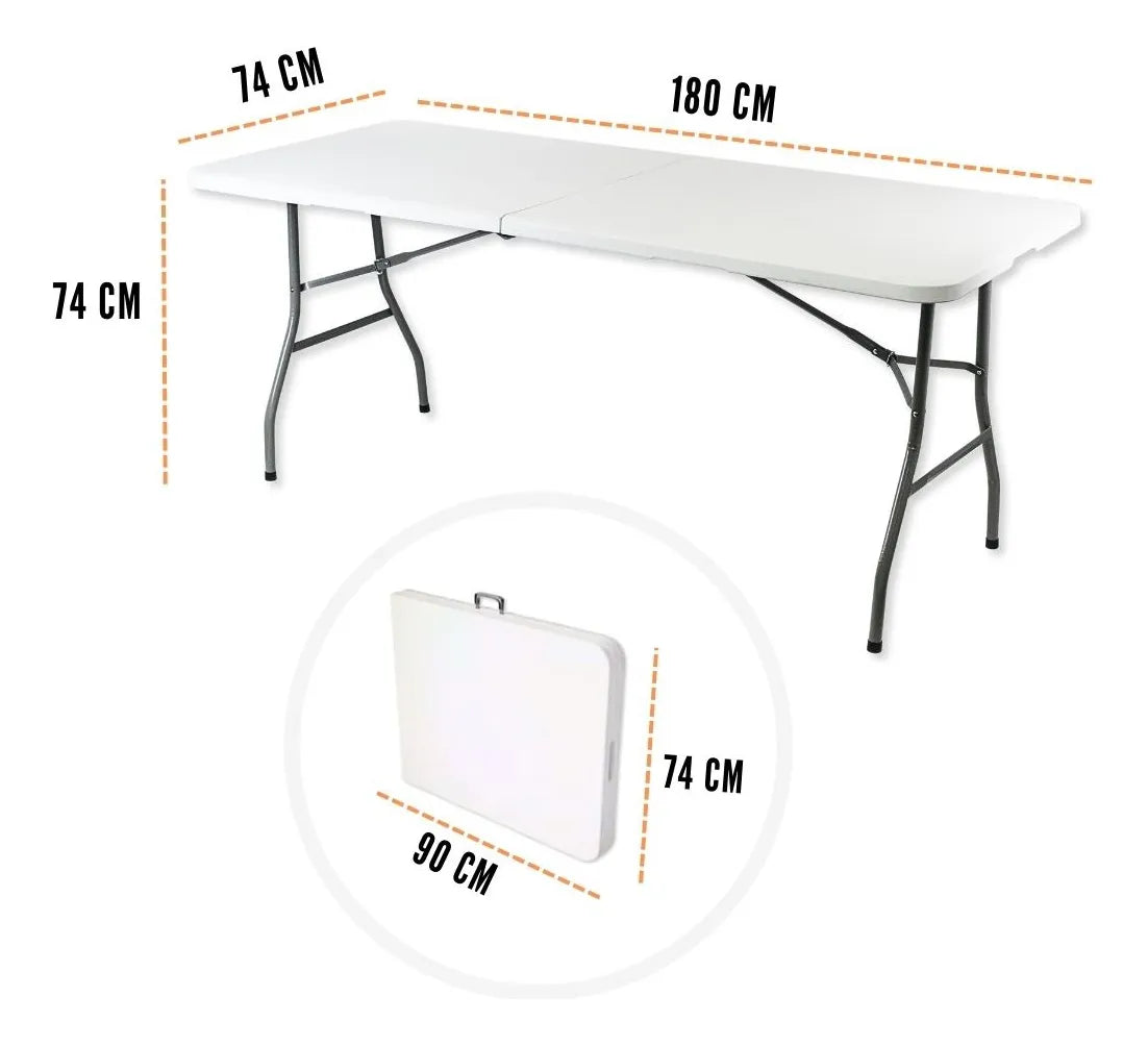 Mesa Plegable Blanca 180 cm