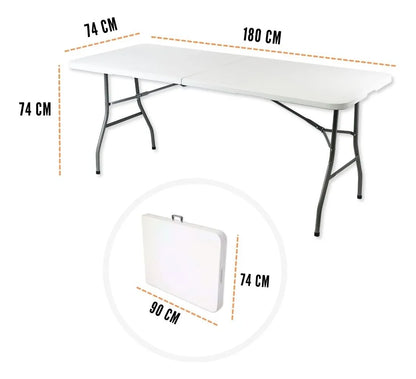 Mesa Plegable Blanca 180 cm