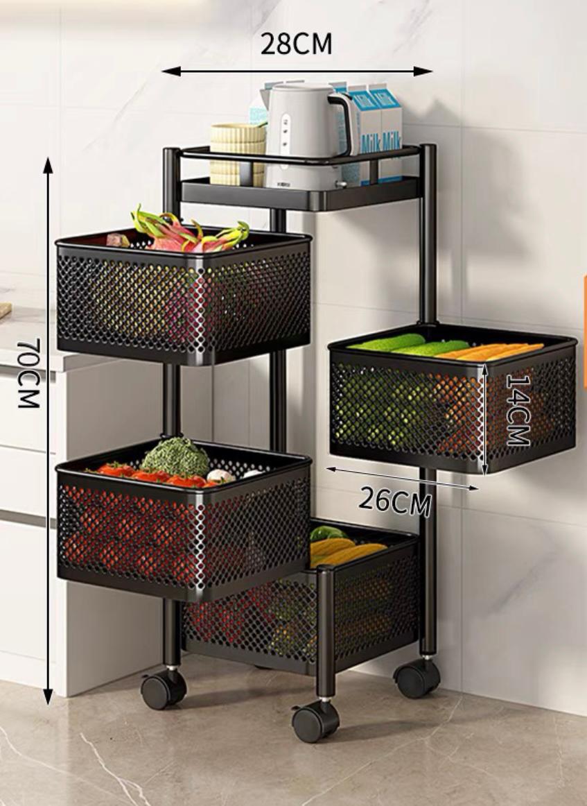 Carrito Organizador 4 Niveles Ruedas Baño Cocina Multiuso